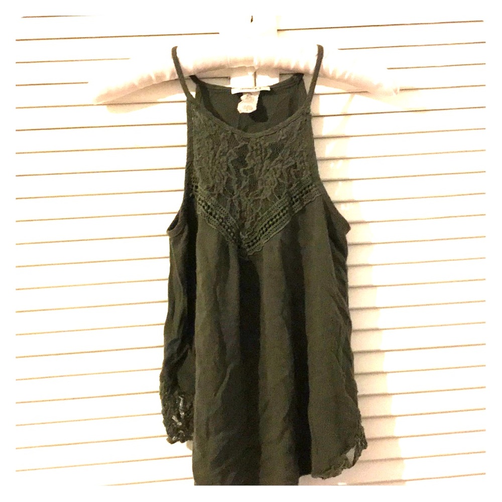 Agaci Olive Green Top Size S